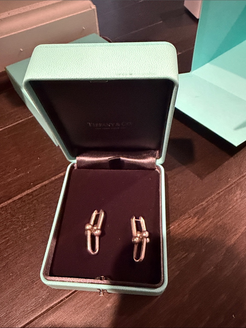 Tiffany & Co. Sterling Silver Link Drop Earrings with Bead Accents